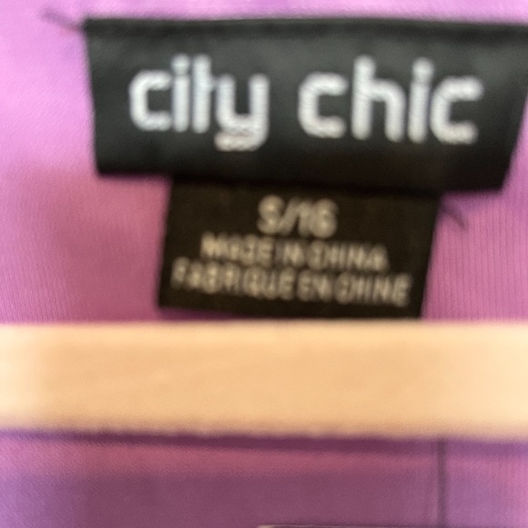 CITY CHIC TOP V NECK FAUX WRAP LONG SLEEVE LILAC PURPLE COLOR - Picture 9 of 13